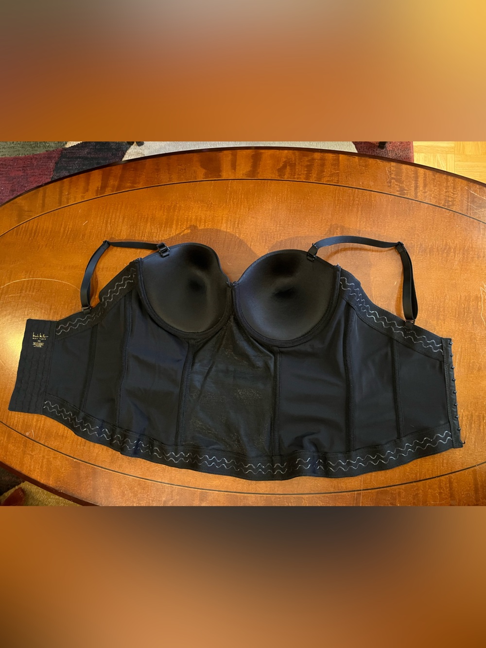 Nicole Miller body shaper corset bustier. Padded bra, vertical wiring. Black 38C - Picture 8 of 14